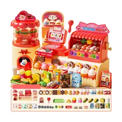 ATURE - 4 En 1 Juguete Alimentos De Juguete, 71 Pcs - Registradora Rojo