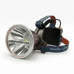 CROWN - Linterna Minera Led Cabeza Foco Caza Camping 2000w