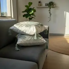 TODOHOGAR SANTIAGO DE CHILE - Set De 2 Cojines 45×45 Verde Salvia Texturizado