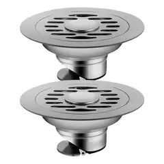 AMBM SHOP - X2 Coladera De Baño 12cm12cm Acero Inoxidable Anti Olores