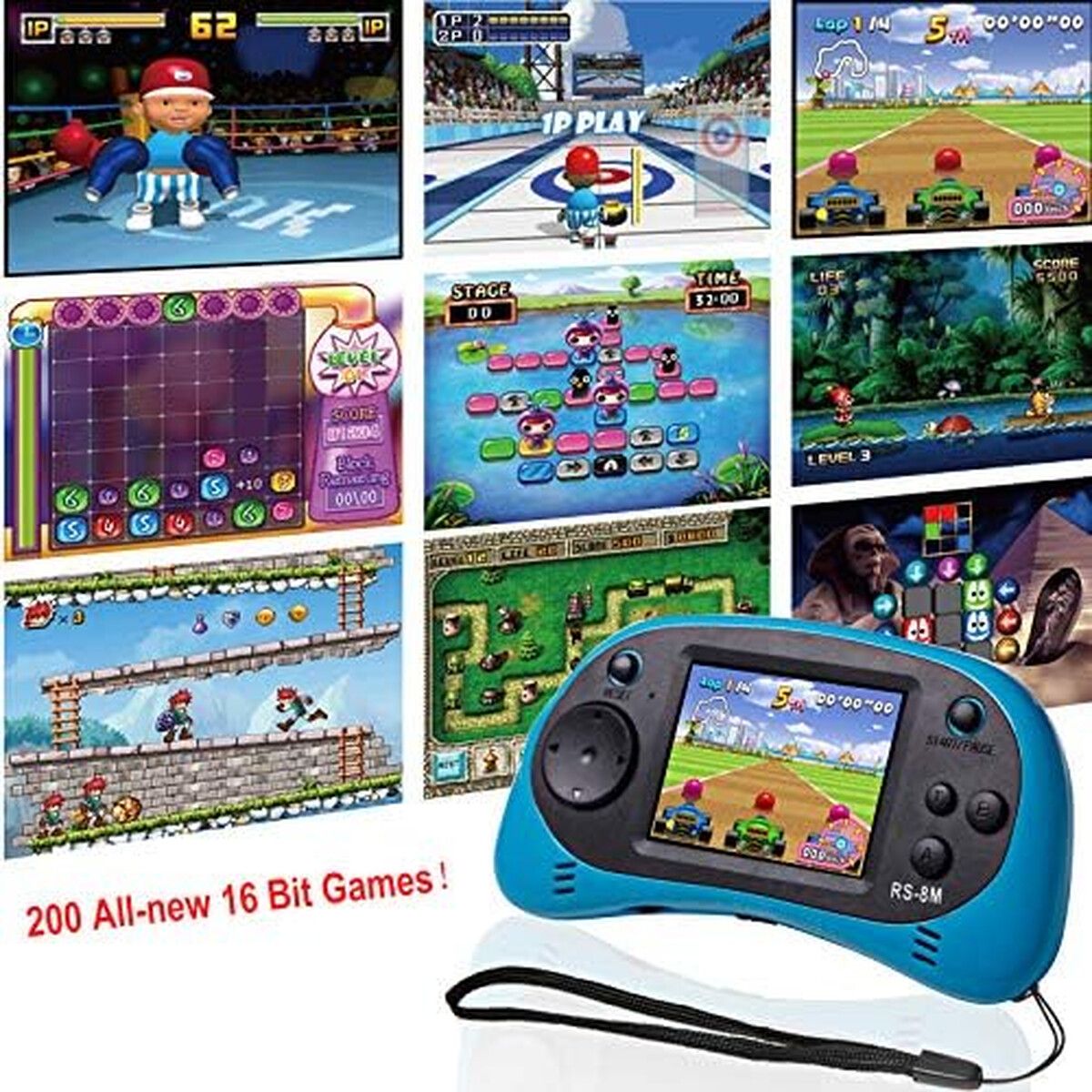 GENERICO - Consola Portatil HuiSmart RS8M 220 Juegos Pantalla 2.8