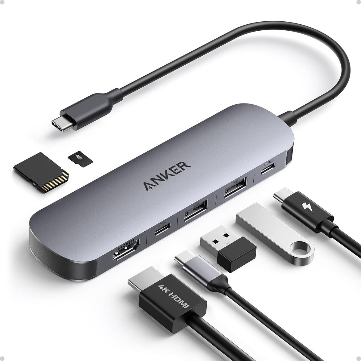 ANKER - Hub USB C Anker 7en1 HDMI 4K60Hz 85W PD SD TF Laptops