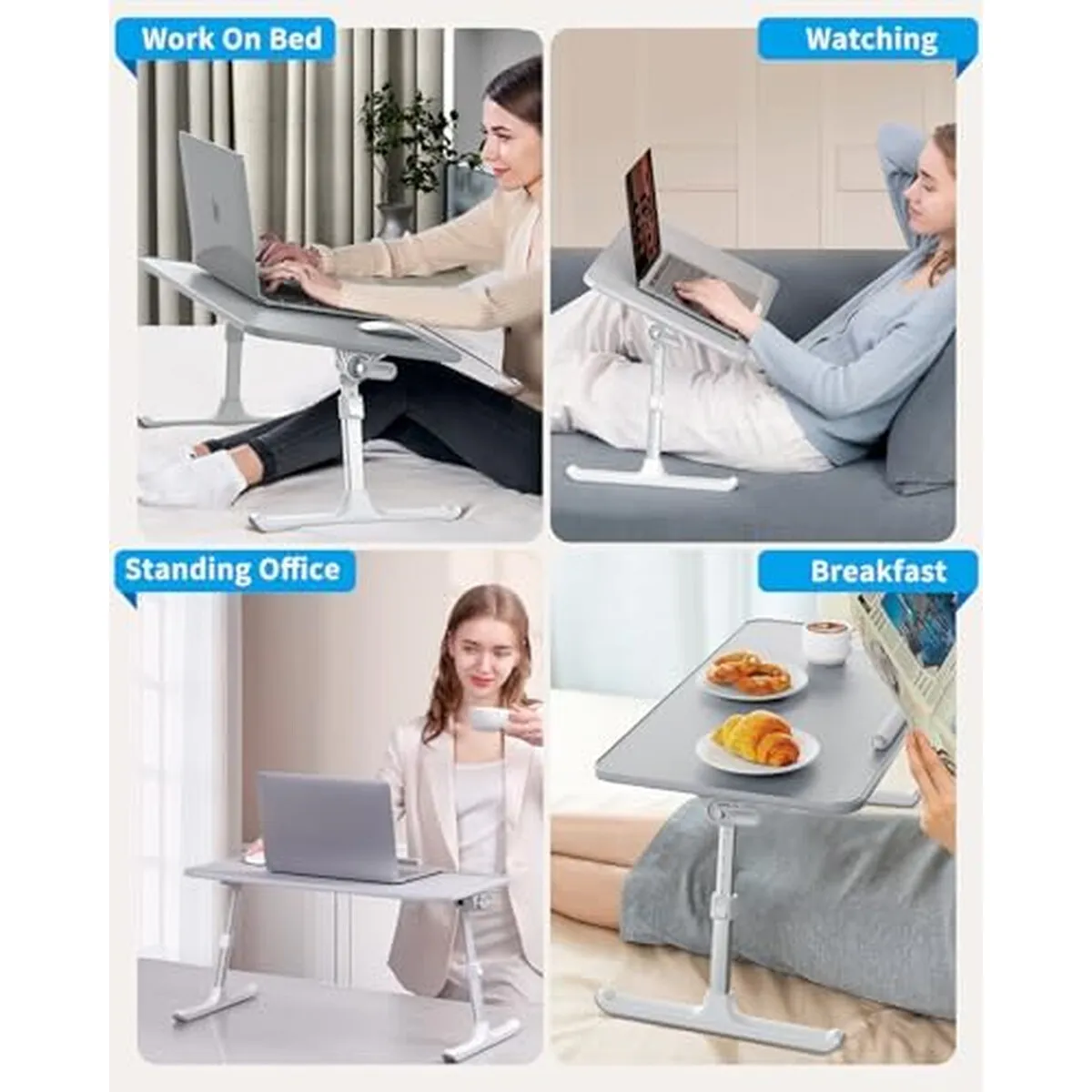 GENERICO - Mesa SAIJI Ajustable de Cuero para Laptop 52x30cm Plegable