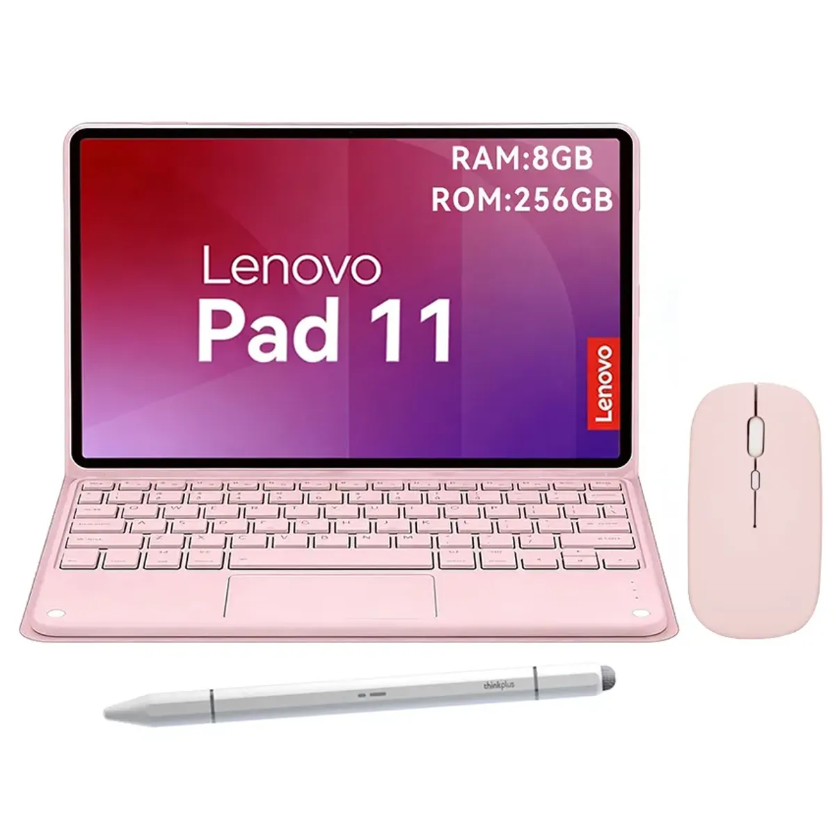 LENOVO - Tablet Lenovo Pad 11 2025 8+256GB 11 WIFI 2.5K-Gris+Teclado Rosa+Lápiz+Mouse