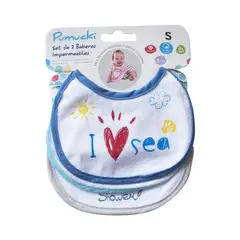 PUMUCKI - Set de 3 Baberos Impermeables para Bebés Talla S