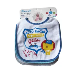 PUMUCKI - Set de 3 Baberos Impermeables para niños Talla L