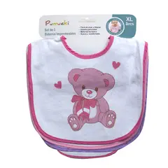PUMUCKI - Set de 3 Baberos Impermeables para niños Talla XL