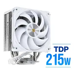 GENERICO - Disipador Ventilador para PC CPU Blanco 215W TDP PWM Alto Rendimiento Gaming 90mm Compatible PC