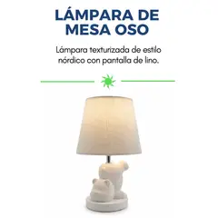 GENERICO - Lámpara de Mesa Oso Diseño Nórdico Elegancia Vanguardista y Luz Envolvente