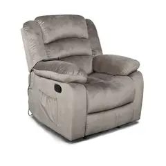 AGUILA - Bergere Masajeador con Calor Reclinable Musil Microfibra - Café Grisáceo
