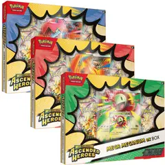 POKEMON - CARTAS PACK 3 BOX ASCENDED HEROES MEGA EX ESPAÑOL