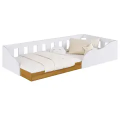 KIDSCOOL - Cama Infantil 1 Plaza Montessori Memphis Blanca