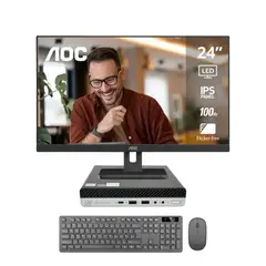 HP - Kit Avanzado Pc elitedesk 600 g5 16 GB 480 GB SSD + Monitor 24 + Teclado y mouse inalámbrico