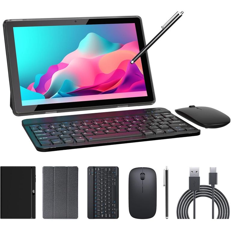 GENERICO Tablet ZZB 10 Pulgadas Android 14 8GB 64GB Set Teclado Mouse
