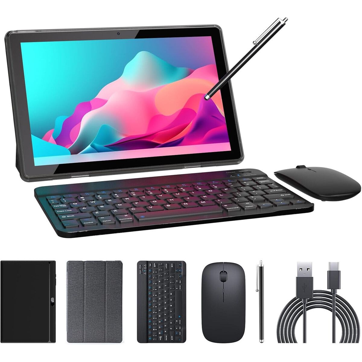 GENERICO - Tablet ZZB 10 Pulgadas Android 14 8GB 64GB Set Teclado Mouse