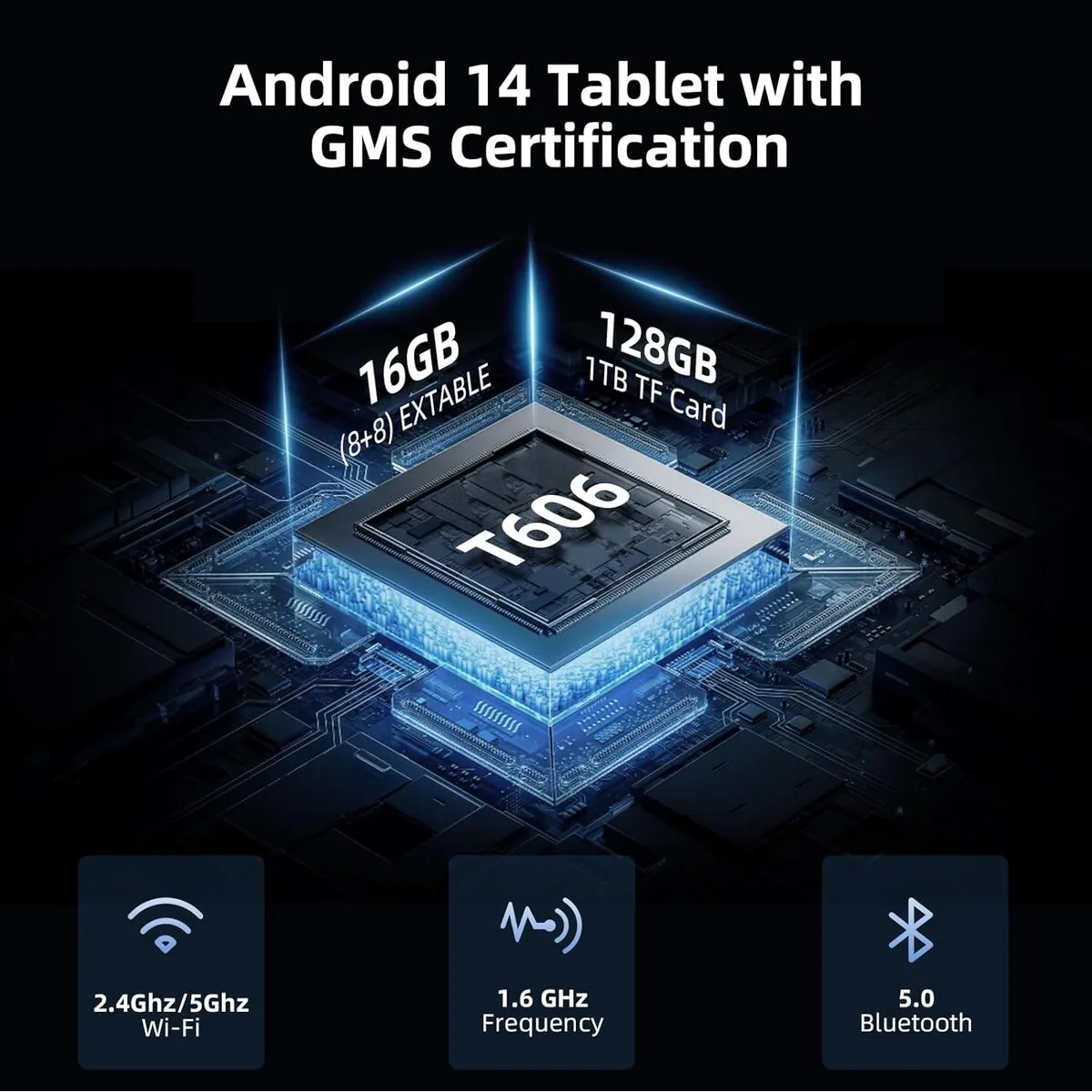 GENERICO - Tablet HUIHUANG E10 10 Android 14 16GB RAM 128GB ROM