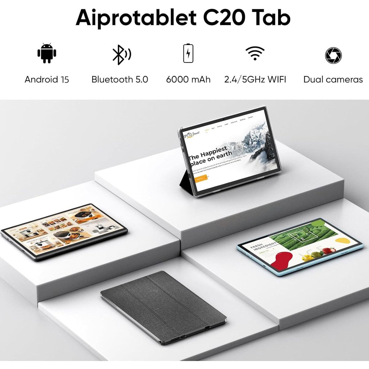 GENERICO - Tablet Aiprotablet 10 Android 15 12GB RAM 64GB ROM 1TB Exp