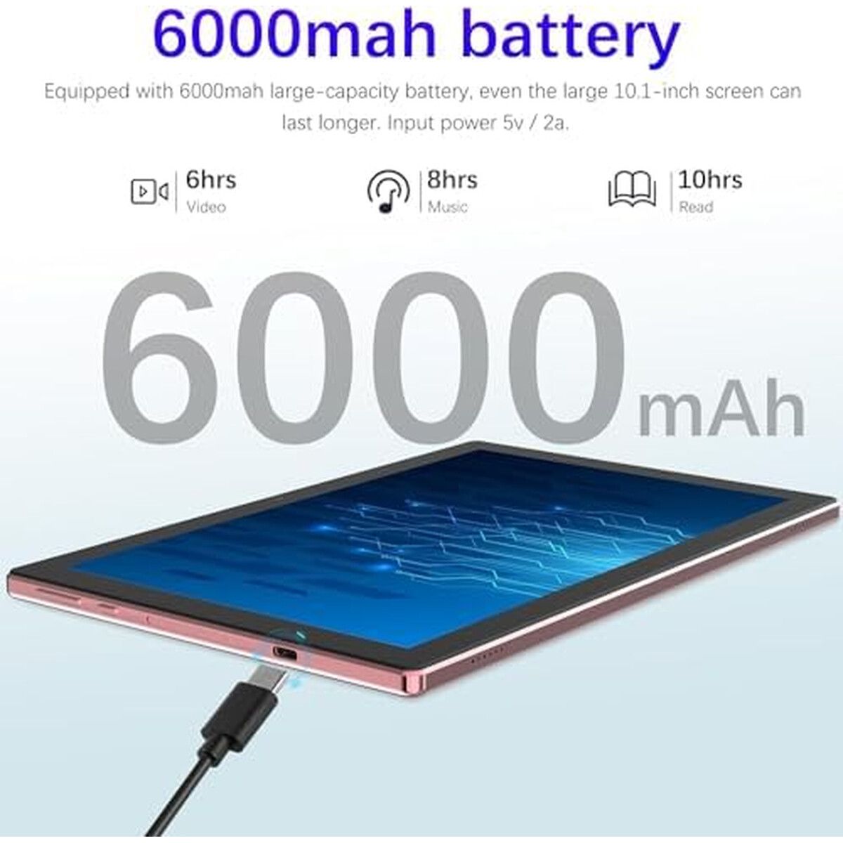 GENERICO - Tablet 2 en 1 ATOZEE ATCP206IN1 10.1 8GB 64GB Android 15 Rosado