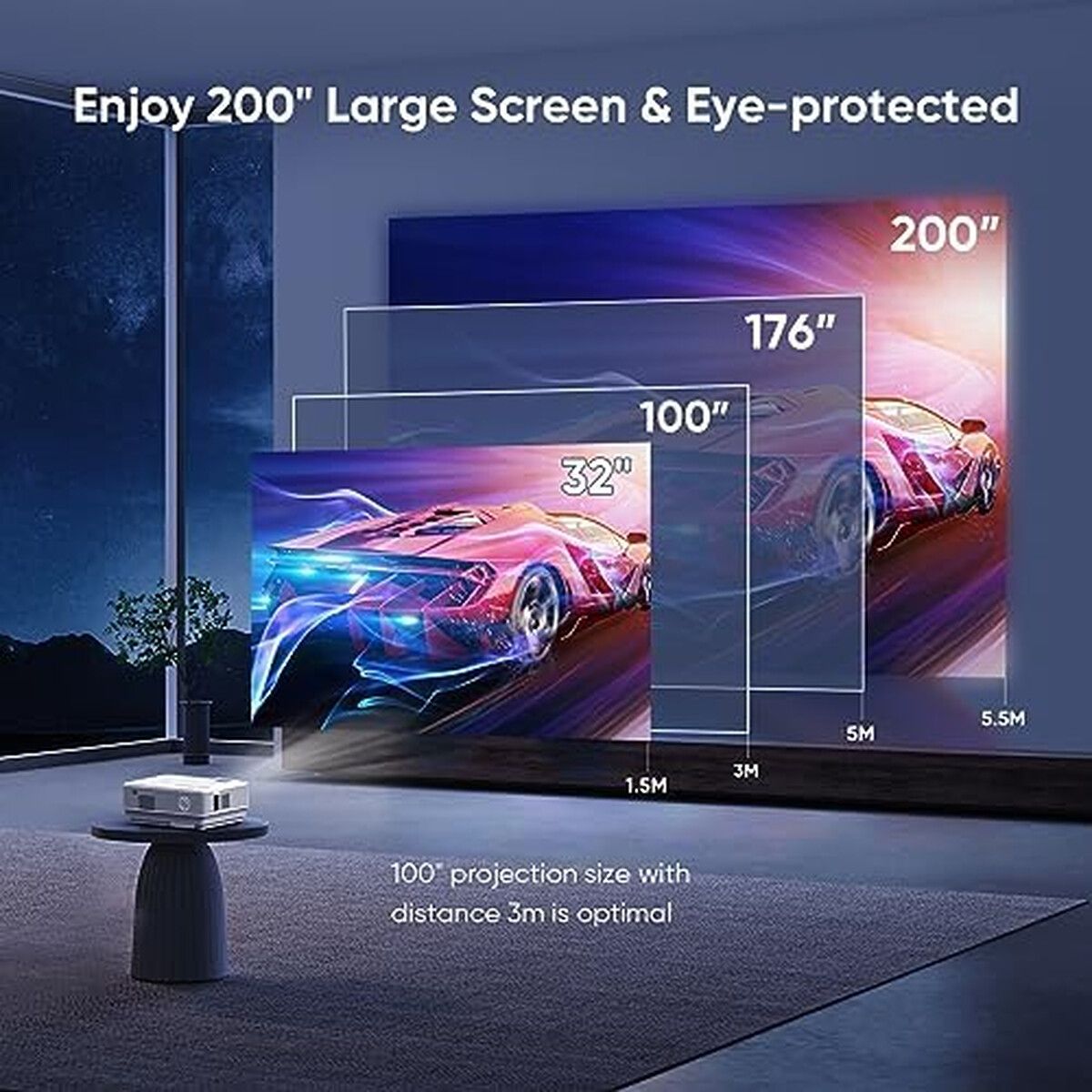 GENERICO - Proyector Jinhu M10 WiFi Bluetooth Mini 200 HDMI USB