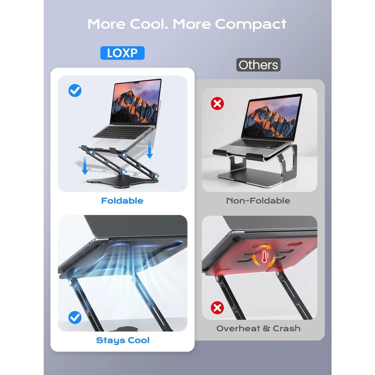 GENERICO - Soporte Ajustable para Laptop LOXP Plegable Metal 1015.6