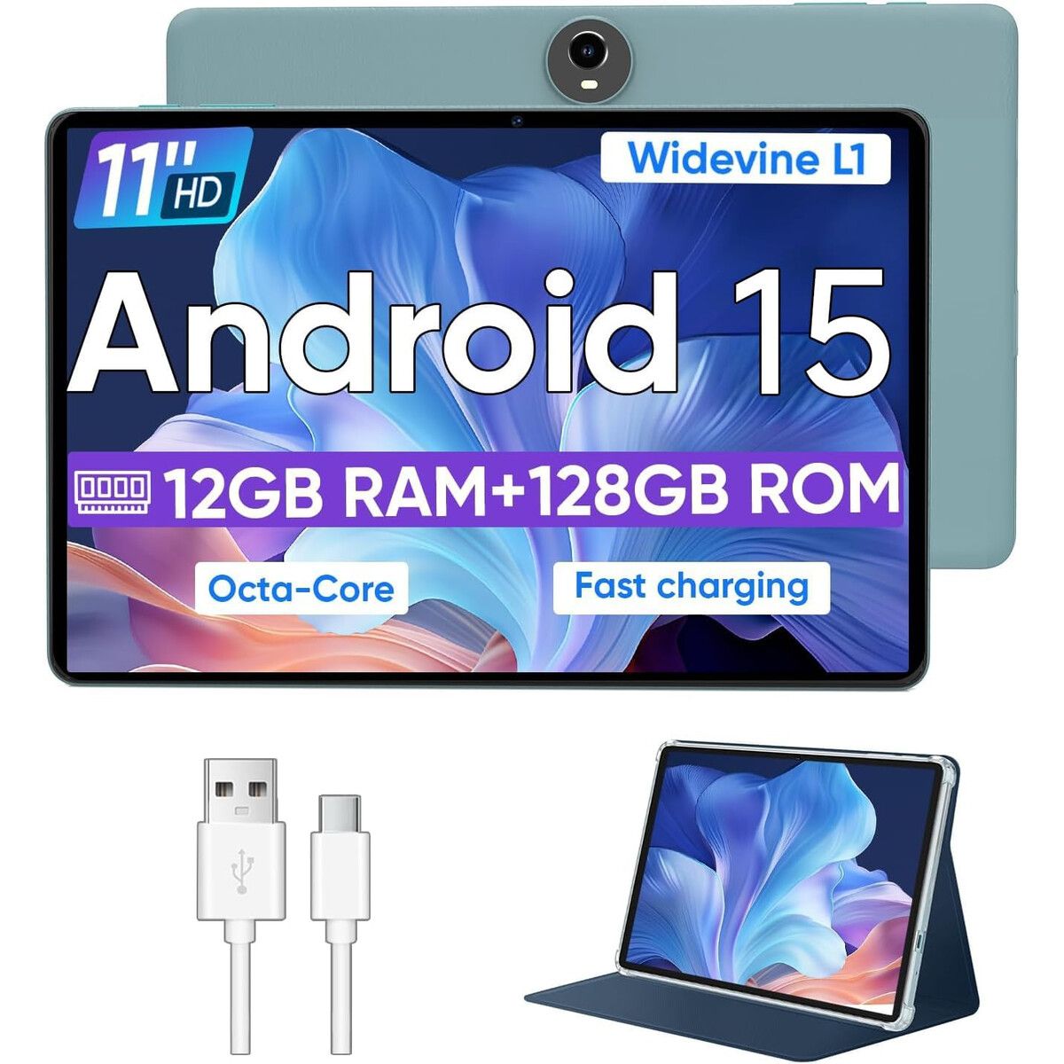 GENERICO - Tablet WXUNJA 11 Android 15 12GB RAM 128GB ROM OctaCore