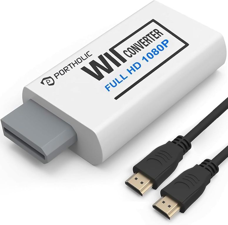 GENERICO Adaptador HDMI PORTHOLIC 1080P para Wii Full HD