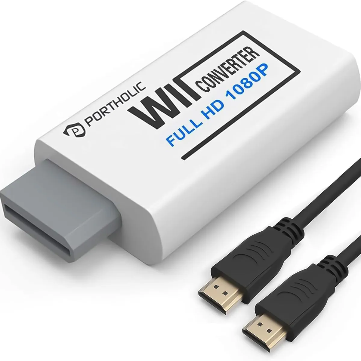 GENERICO - Adaptador HDMI PORTHOLIC 1080P para Wii Full HD