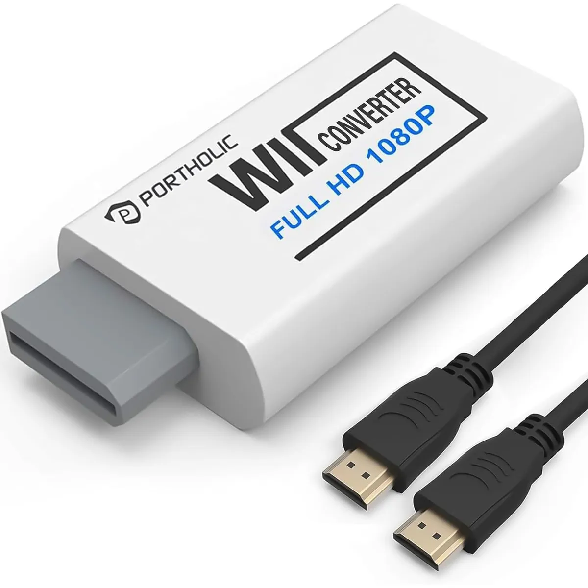 GENERICO - Adaptador HDMI PORTHOLIC 1080P para Wii Full HD