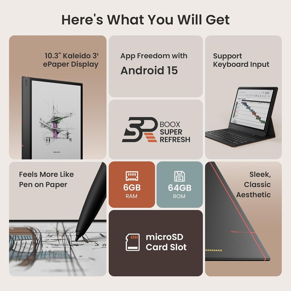 GENERICO - Tablet BOOX Note Air 5C 10.3 E Ink Color 6GB 64GB Stylus