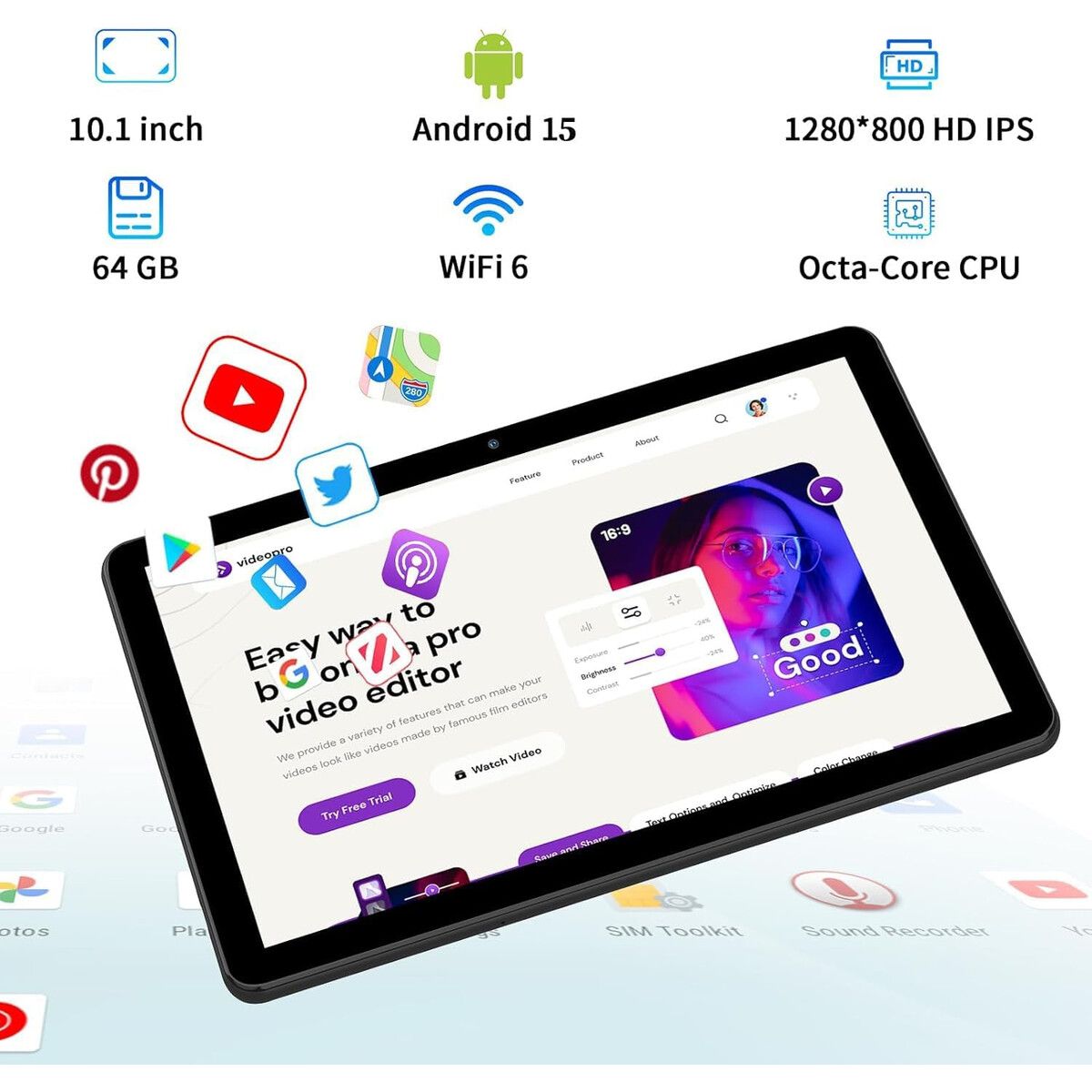 GENERICO - Tablet PRITOM TOUCH 10 Plus Android 15 10,1 OctaCore 12GB RAM