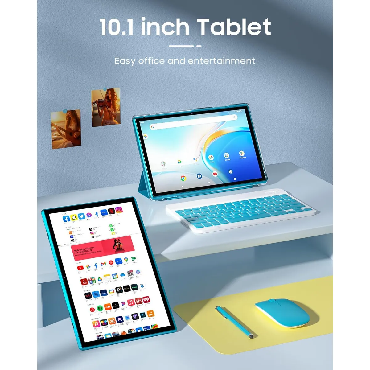GENERICO - Tablet ZZB ZB10 10 8GB 32GB Android 15 Kit Teclado Mouse