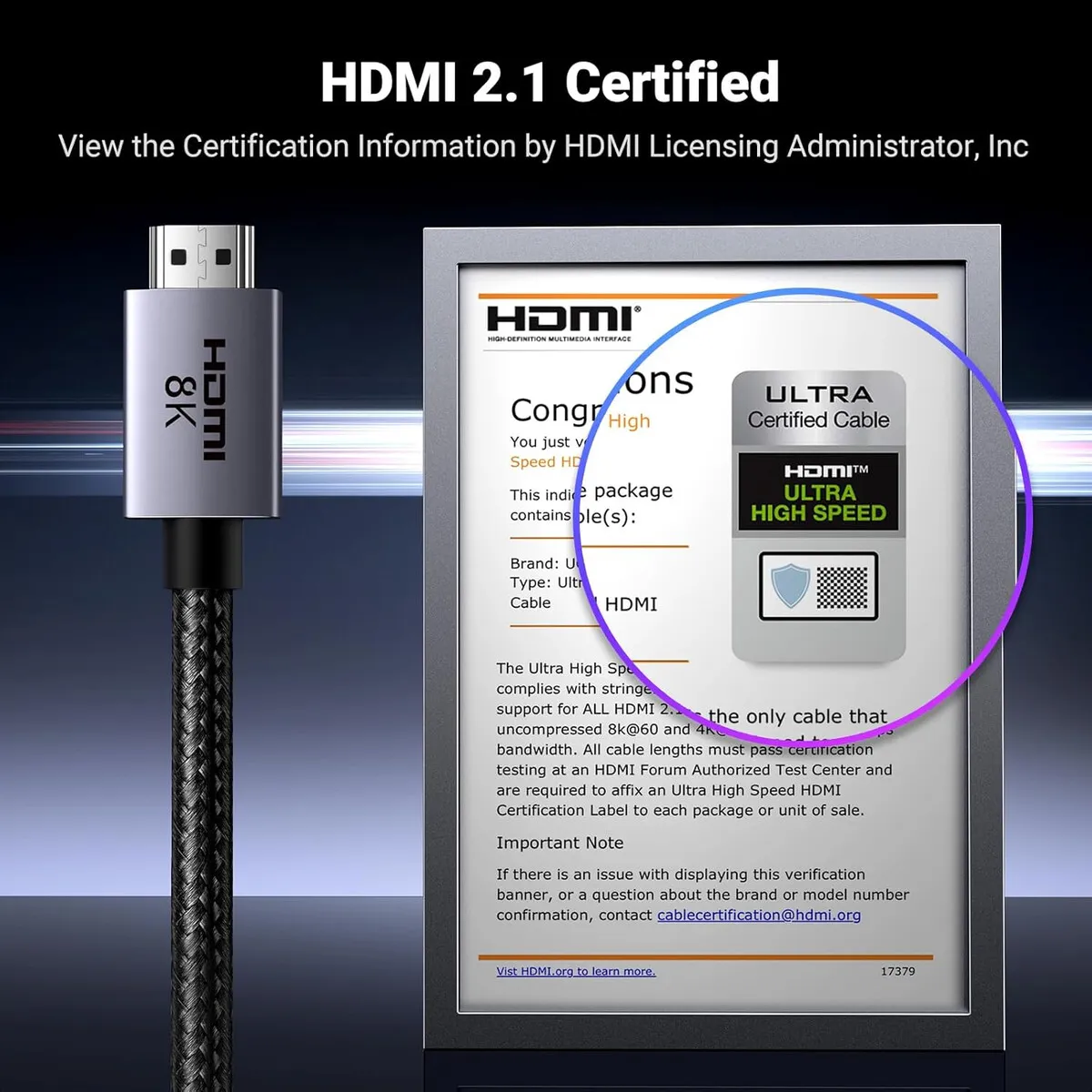 UGREEN - Cable HDMI 2.1 UGREEN 8K 48Gbps 2m Ultra Alta Velocidad