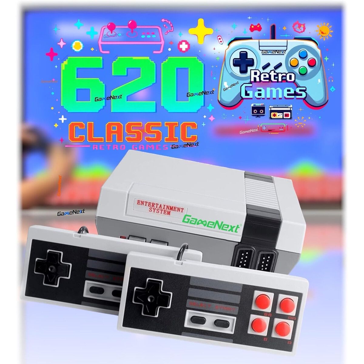 GENERICO - Consola Retro GameNext GN1003 620 Juegos AV 2 Controles