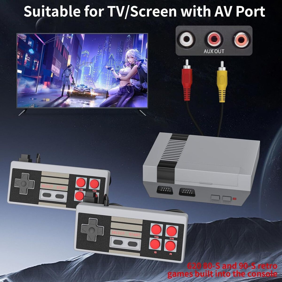 GENERICO - Consola Retro GameNext GN1003 620 Juegos AV 2 Controles