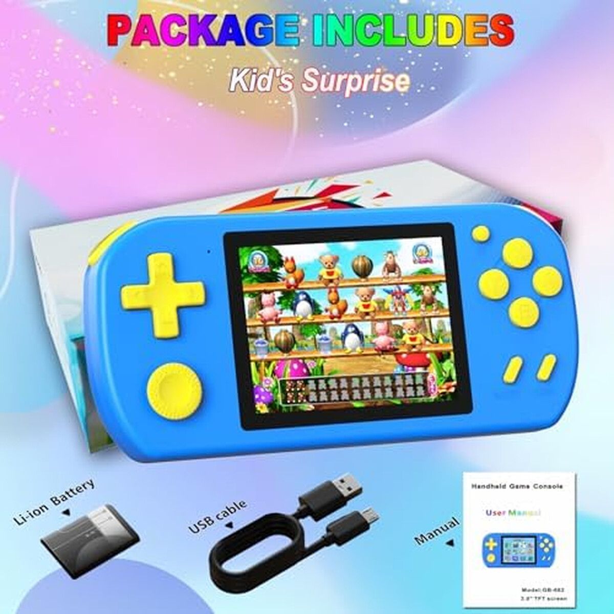 GENERICO - Consola Portatil CCTU 218 Juegos Retro 3 LCD Recargable