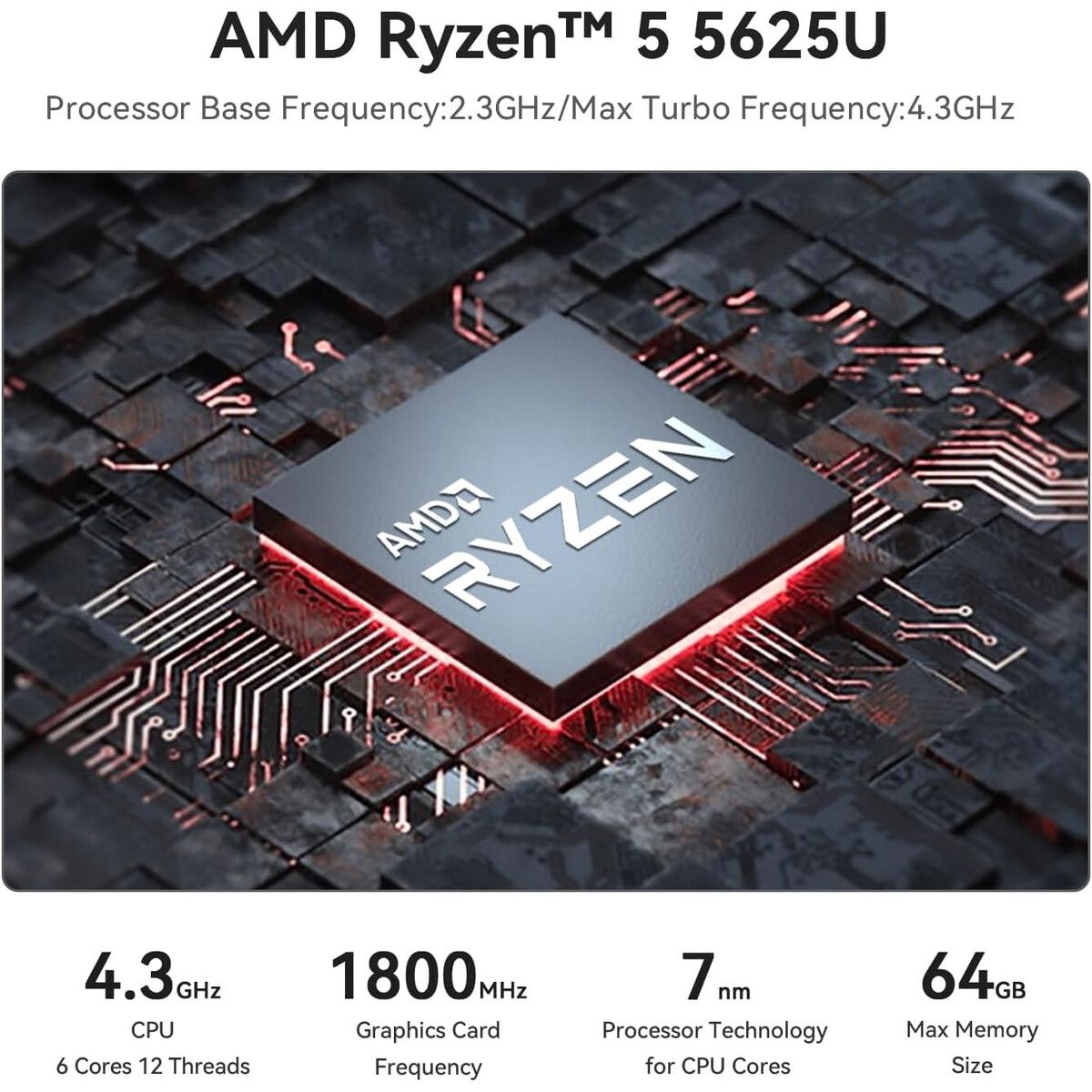BEELINK - Mini PC Beelink SER5 Pro Ryzen 5 5625U 16GB 480GB SSD 4K