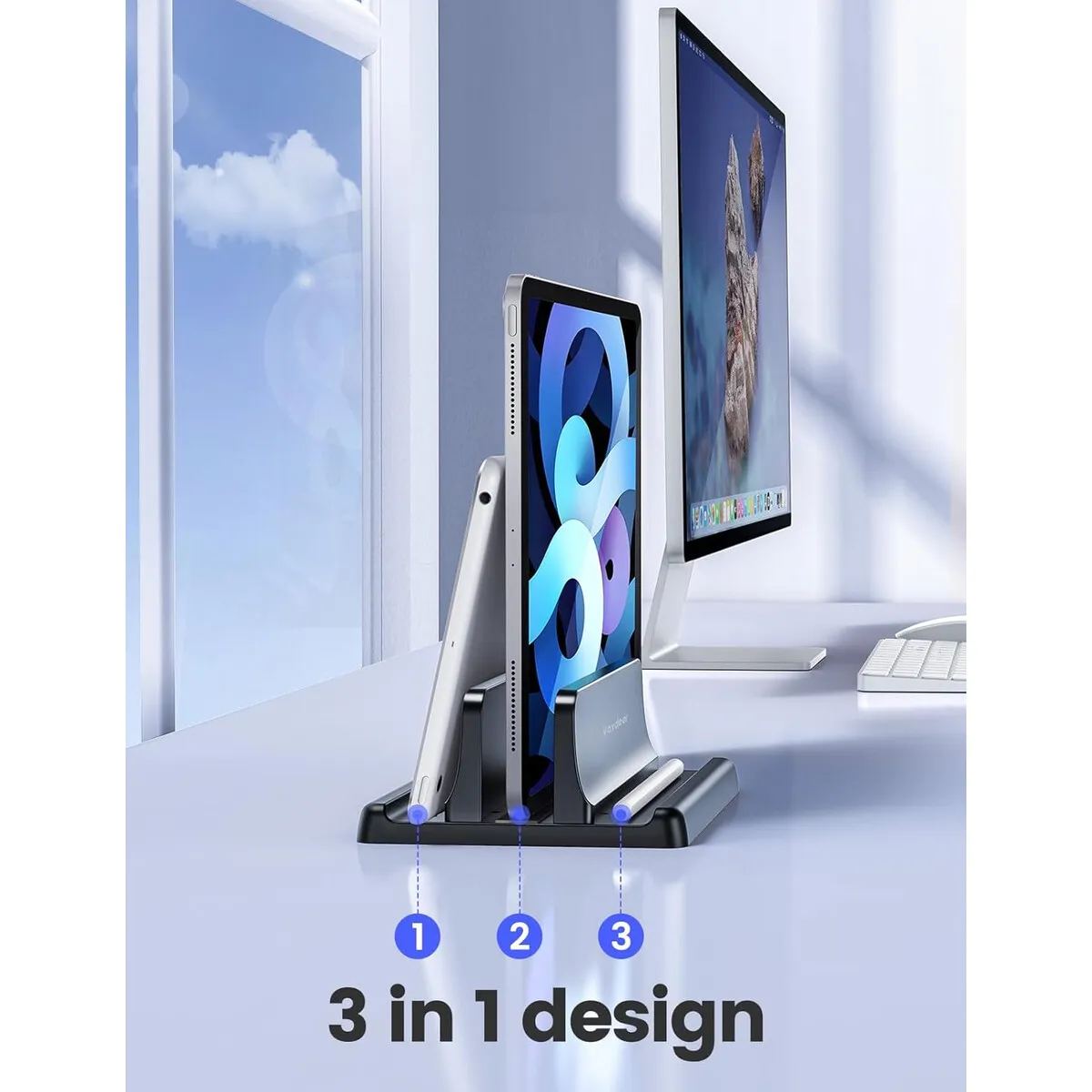 GENERICO - Soporte Vertical para Laptop Vaydeer Ajustable Plaastico ABS