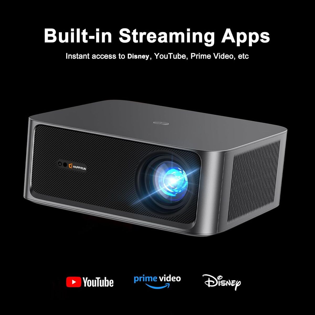 GENERICO - Proyector Exterior HAPPRUN KC7 PRO 2500 ANSI Lumens 4K HDR10