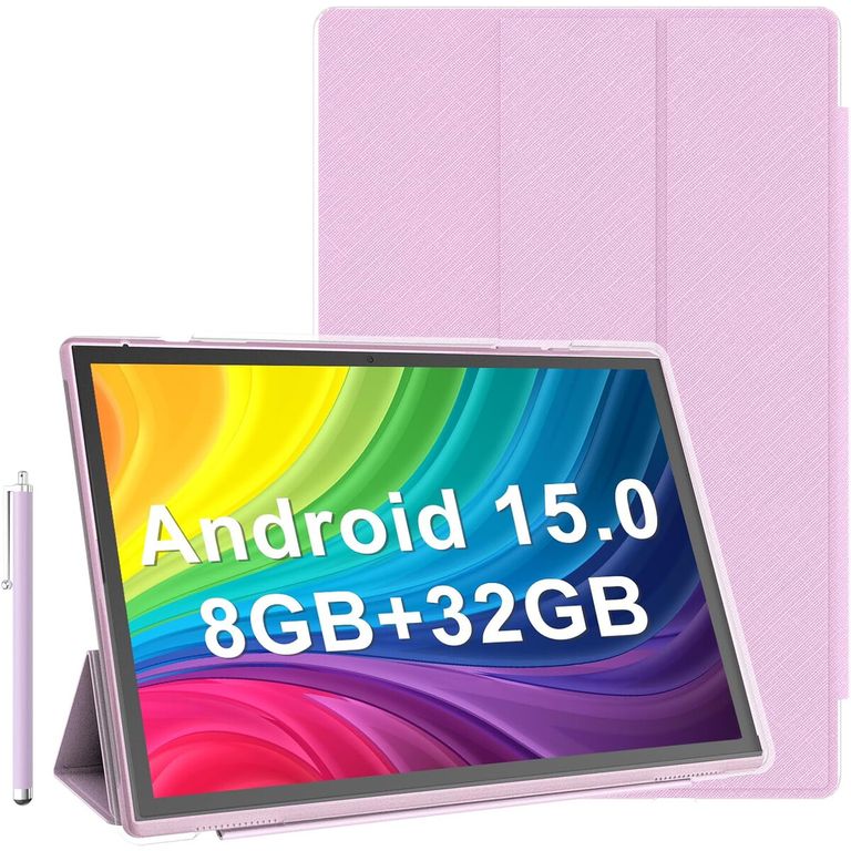 GENERICO Tablet ZZB ZB10 10.1 Android 15 8GB 32GB Funda Stylus Rosado
