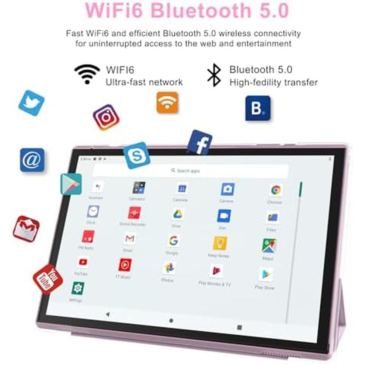 GENERICO - Tablet ZZB ZB10 10.1 Android 15 8GB 32GB Funda Stylus Rosado