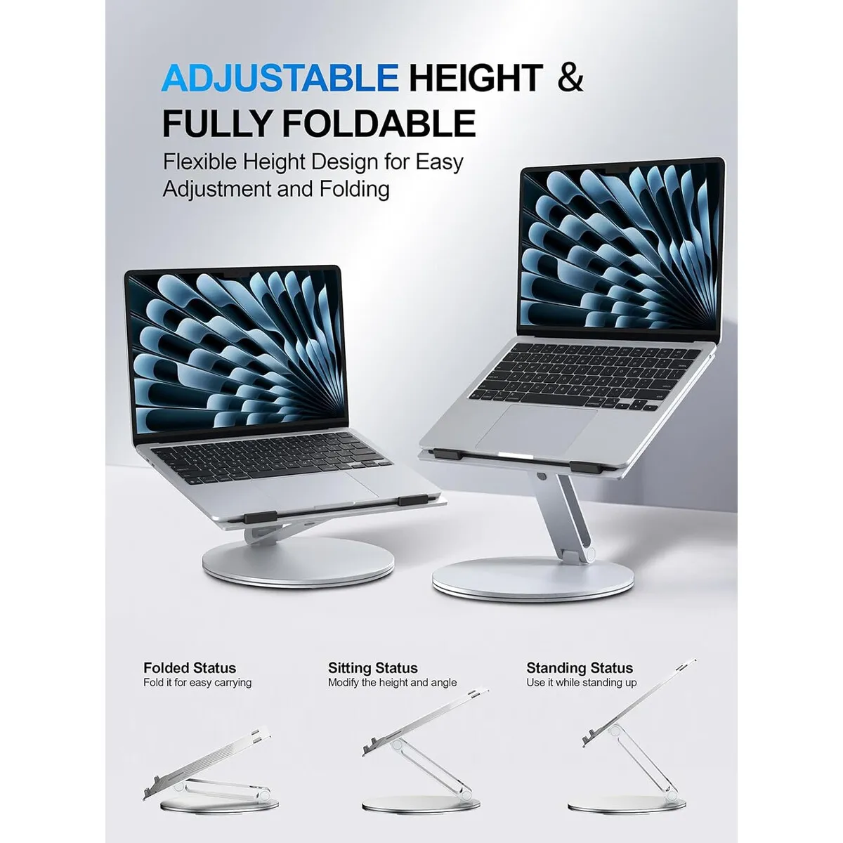 GENERICO - Soporte Ajustable para Laptop YICOSUN 360aa Giratorio Aluminio