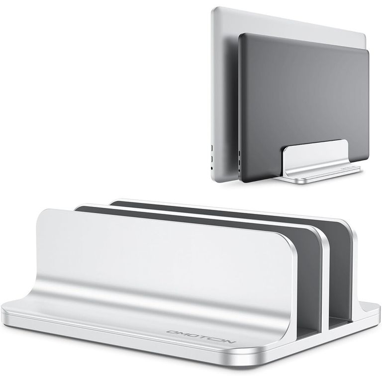GENERICO Soporte Vertical para Laptop OMOTON Doble Ajustable Aluminio