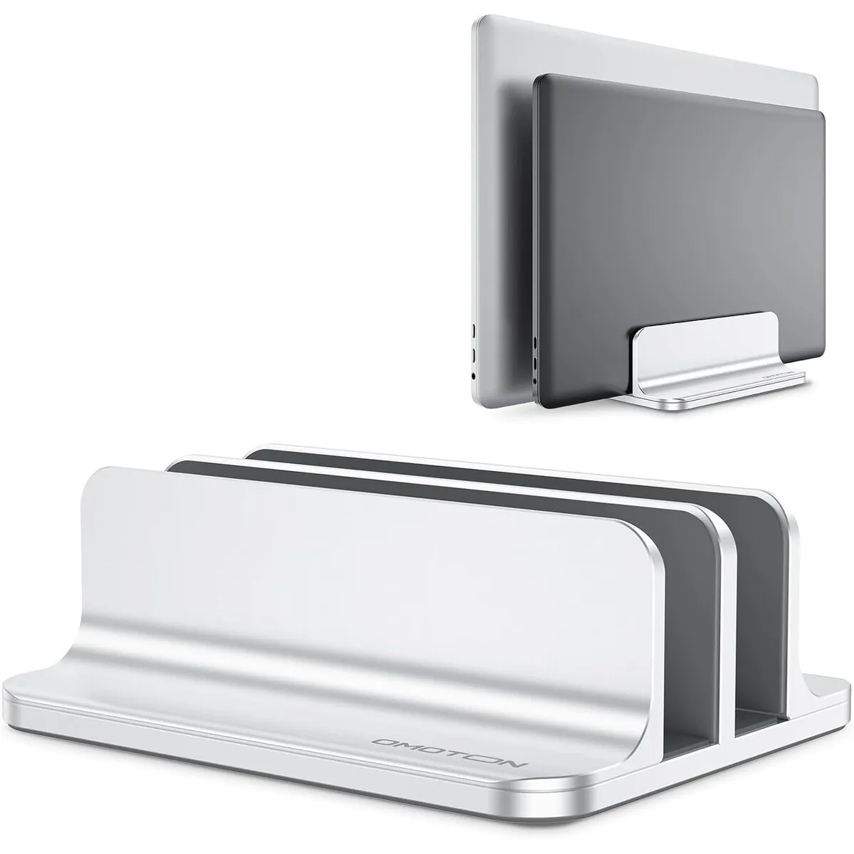 GENERICO - Soporte Vertical para Laptop OMOTON Doble Ajustable Aluminio