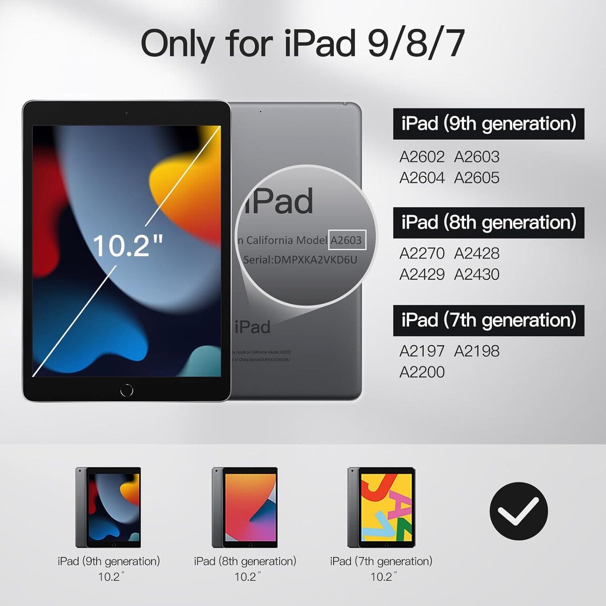 JETECH - Funda JETech iPad 10.2 7a 8a 9a Gen Negra