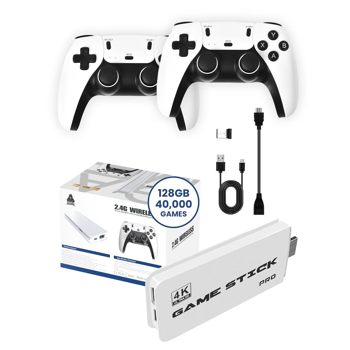 GENERICO - Consola Game Stick Boltz Retro 4K 40000 juegos 128GB 2 controles