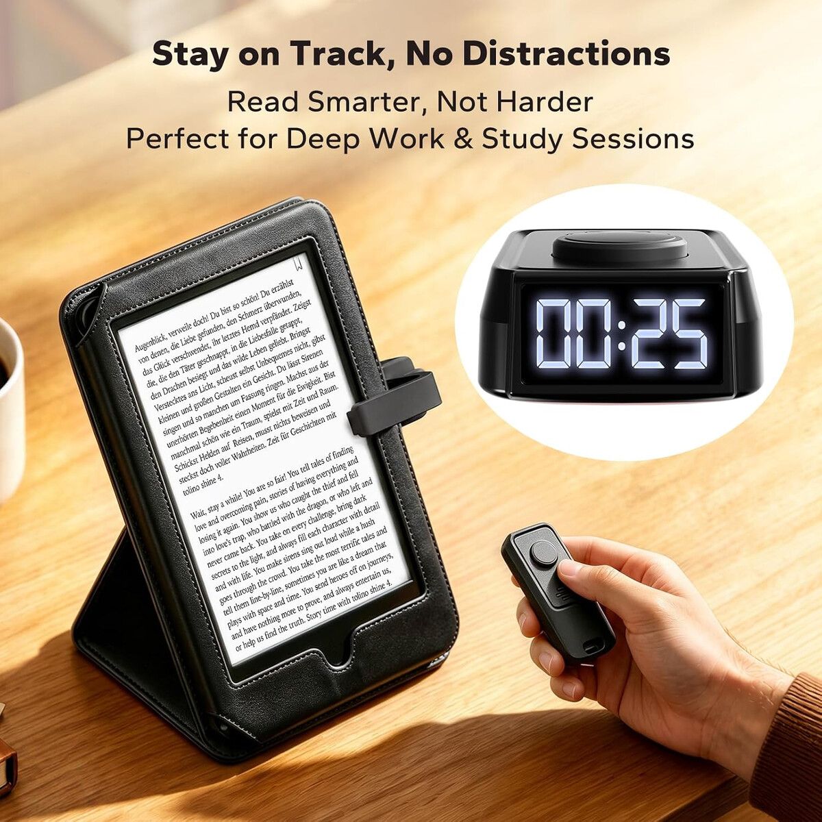 GENERICO - Pasador de Paginas HJGGJH FYQK3 Remoto Timer LCD para Kindle