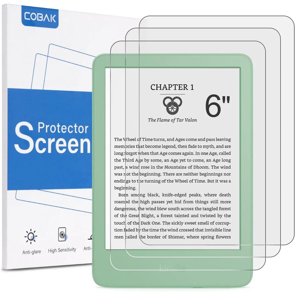 GENERICO - Protector pantalla CoBak 6 pulg mate 3 unidades Kindle Kobo