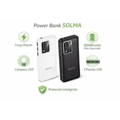 IRM - Bateria Externa Portatil Power Bank 20000 Mah Ultra Delgada Linterna Led Usb