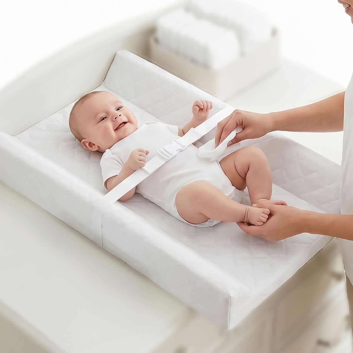 MIMORU - Mudador De Bebe Anatomico Horizontal Mimoru Ergonomico Impermeable Color Blanco