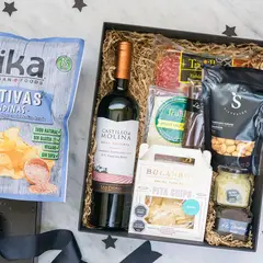 GENERICO - Tentaciones para Compartir - Regalo Gourmet Vino, queso y snacks dulces y salados
